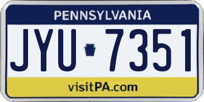 PA license plate JYU7351