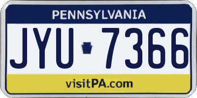 PA license plate JYU7366