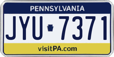 PA license plate JYU7371
