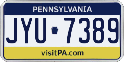 PA license plate JYU7389