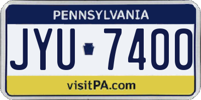 PA license plate JYU7400