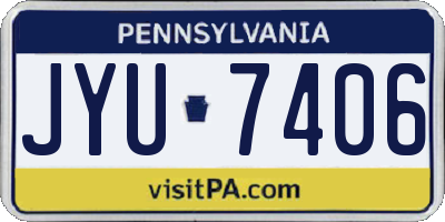 PA license plate JYU7406