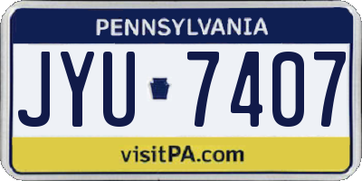 PA license plate JYU7407