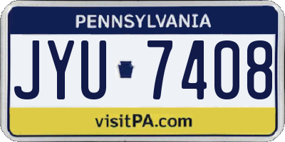 PA license plate JYU7408