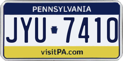 PA license plate JYU7410
