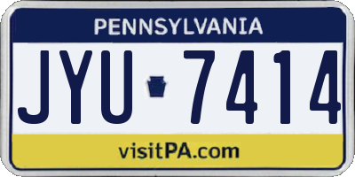 PA license plate JYU7414