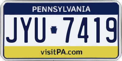 PA license plate JYU7419