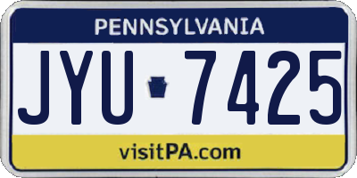 PA license plate JYU7425