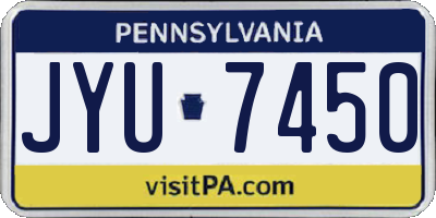 PA license plate JYU7450