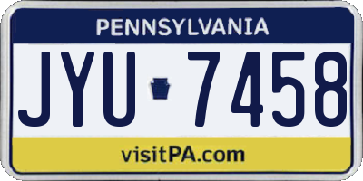 PA license plate JYU7458