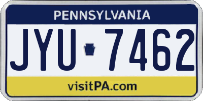 PA license plate JYU7462