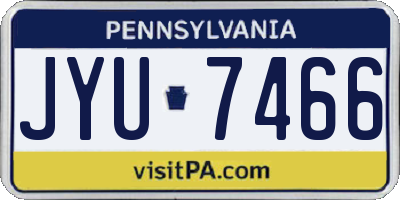 PA license plate JYU7466