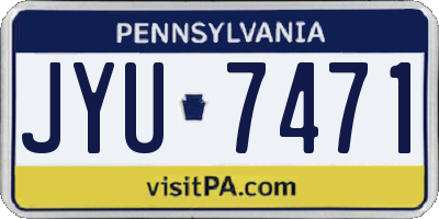 PA license plate JYU7471