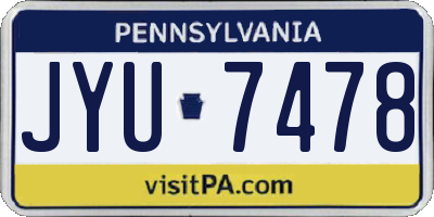 PA license plate JYU7478