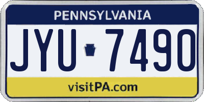 PA license plate JYU7490