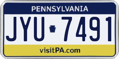 PA license plate JYU7491