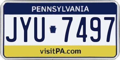 PA license plate JYU7497