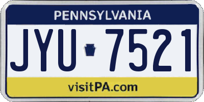PA license plate JYU7521