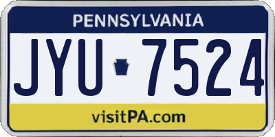 PA license plate JYU7524