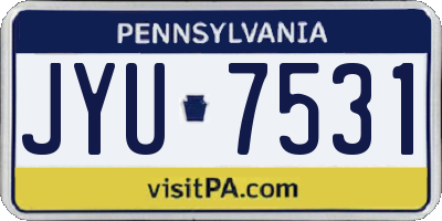 PA license plate JYU7531