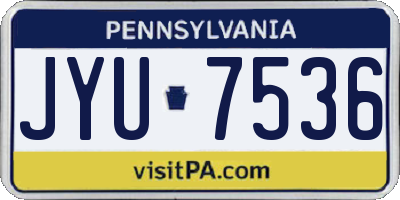 PA license plate JYU7536