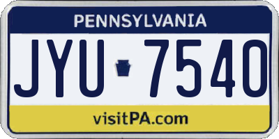 PA license plate JYU7540