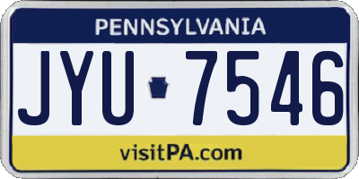 PA license plate JYU7546