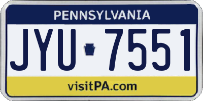 PA license plate JYU7551