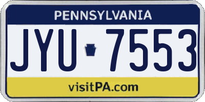 PA license plate JYU7553