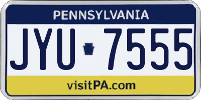 PA license plate JYU7555