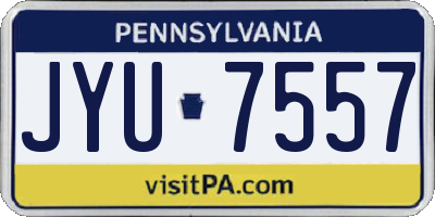 PA license plate JYU7557