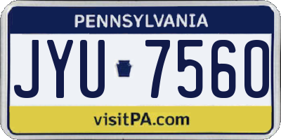 PA license plate JYU7560