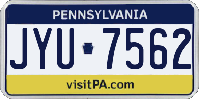 PA license plate JYU7562
