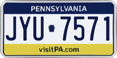 PA license plate JYU7571