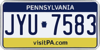 PA license plate JYU7583