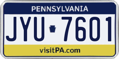 PA license plate JYU7601