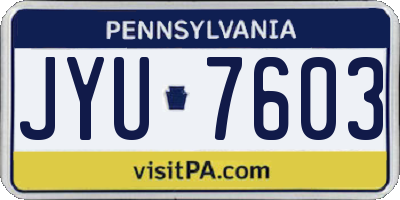 PA license plate JYU7603