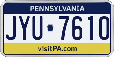 PA license plate JYU7610