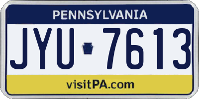 PA license plate JYU7613