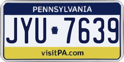 PA license plate JYU7639