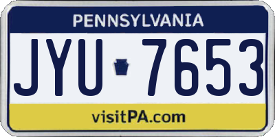 PA license plate JYU7653