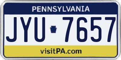 PA license plate JYU7657