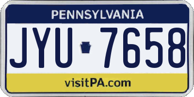 PA license plate JYU7658