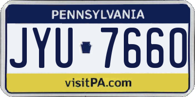 PA license plate JYU7660