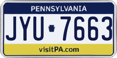 PA license plate JYU7663