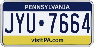 PA license plate JYU7664