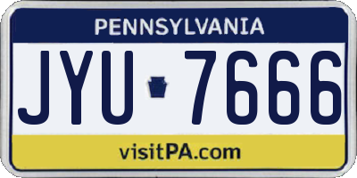 PA license plate JYU7666