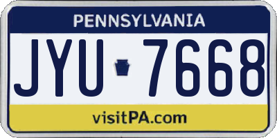 PA license plate JYU7668