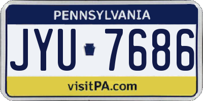 PA license plate JYU7686