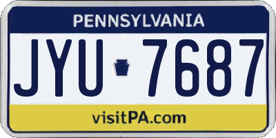 PA license plate JYU7687